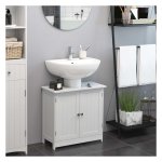 Badkamerkast - Landelijk - Verstelbare opbergmogelijkheden - 2 deuren - wit