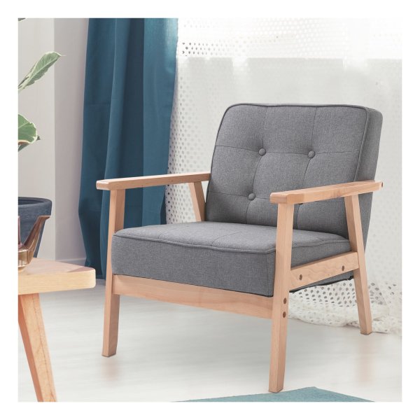 Ovenstoel - ComfortZone - Houten frame - Grijs