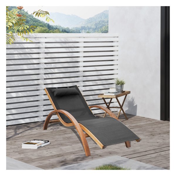 Ligstoel - Zaza Home - Teakhouten loungestoel - Relaxen - Naturel