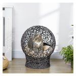 Kattenbedje - Comfortmax - Kussen & kattenhuisje - Paars/Wit