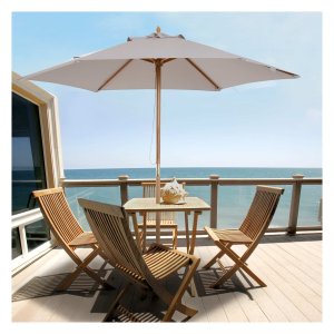 Tuinparasol - BamboeParasols - 3-fasen zonbescherming - Grijs
