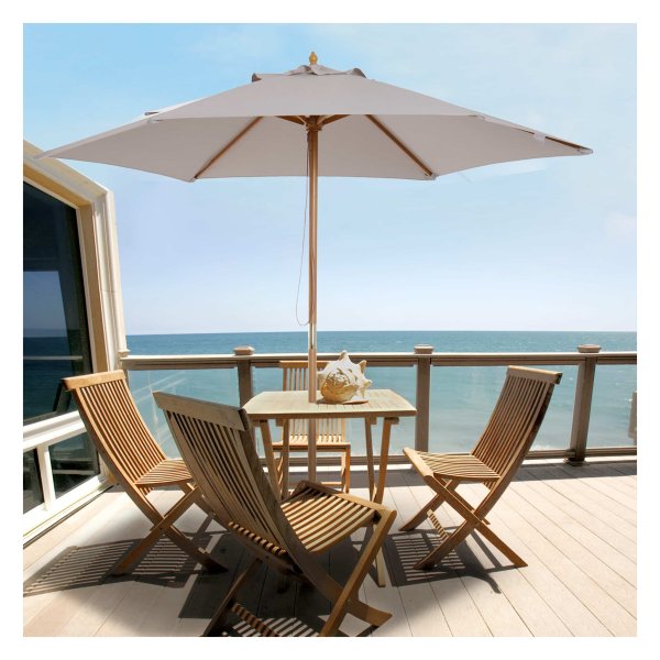 Tuinparasol - BamboeParasols - 3-fasen zonbescherming - Grijs