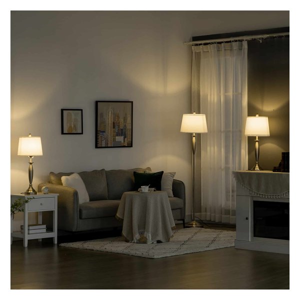 Lampenset - LuxLight - Sfeervol - Modern - Zilver/wit