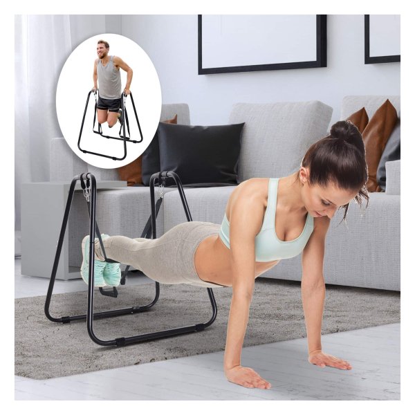 Dipstation – IronGym - Stevig en compact - Zwart