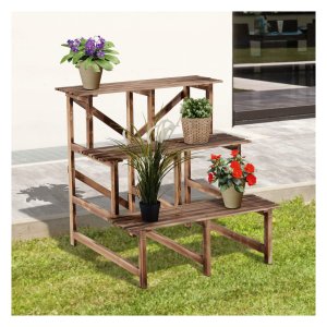 Bloementrap - GroeneVingers - Plantenplanken - Bloemendecoratie - Bruin