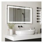 Badkamerspiegel - LuxeLife - LED verlichting - Aanraakschakelaar - Zwart