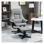 Fauteuil - Comfort Lounge - Verstelbare rugleuning - 360° draaibaar - Grijs