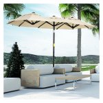 Parasol - Luxe Garden - Verstelbare hoek - Dubbel zonnescherm - Kaki