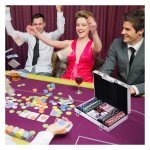 Pokerset - Classic Games - 200 pokerschijven - 2 kaartspellen - zwart