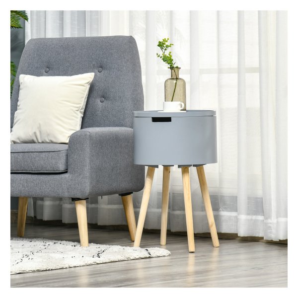 Bijzettafel - Scandinavisch design - Met lade - Grijs