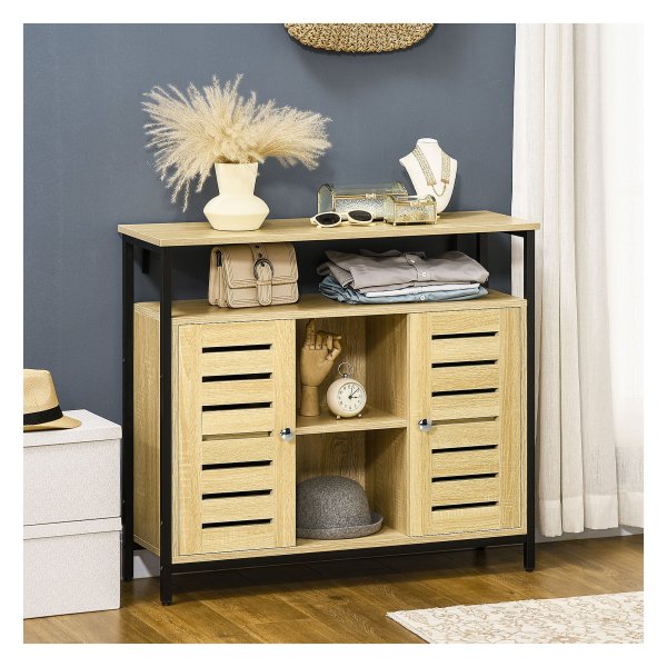 Dressoir - Robuust design - Natuurlijke afwerking - Eikenkleur