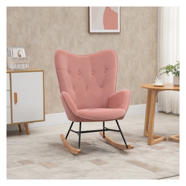 Schommelstoel - Zaza Home - Stalen frame – Comfortabel - Grijs
