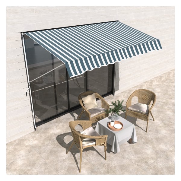 Zonwerend - LuxeShade - Verstelbaar – Opvouwbaar - Groen/wit