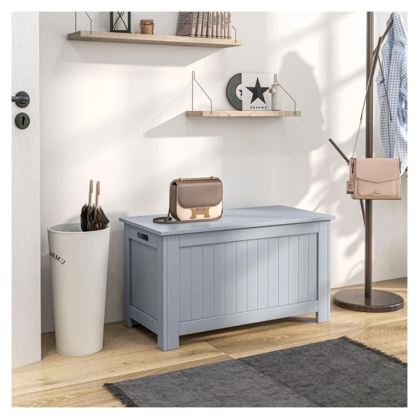 Homcom opbergkist met klapdeksel wit 100 x 40 x 40cm - Meubels