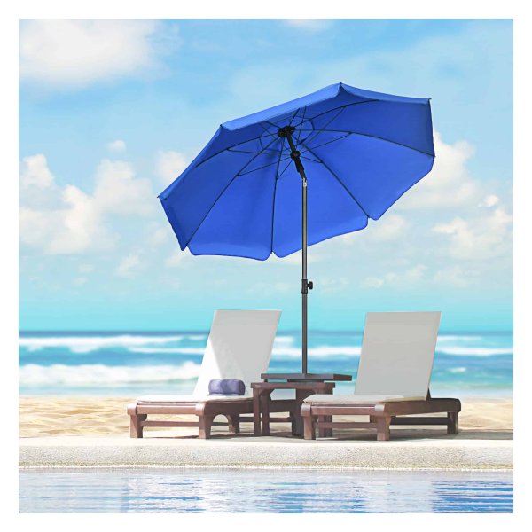 Terrasparasol - UV-bescherming - Verstelbare hoek - Blauw