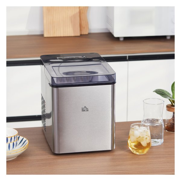ijsblokjesmachine – Zelfbescheiden - 15 kg/24 uur – 1,6 L - grijs