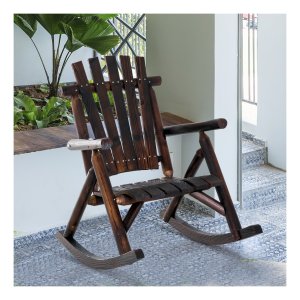 Schommelstoel - Weerbestendig - Massief hout - Bruin