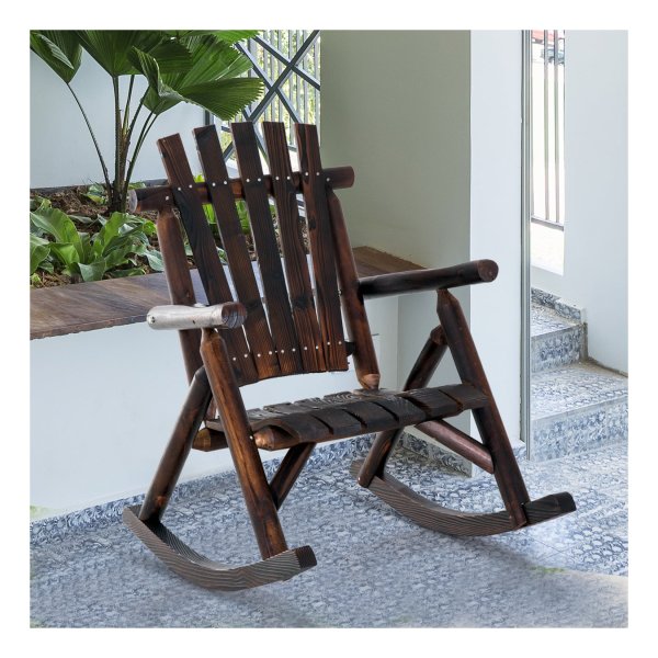 Schommelstoel - Weerbestendig - Massief hout - Bruin