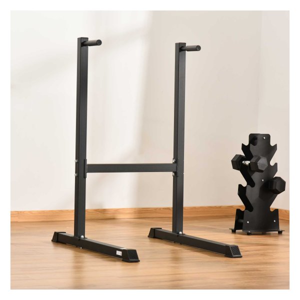 Dipstation - Robuust design - Effectieve buikspiertraining - Zwart