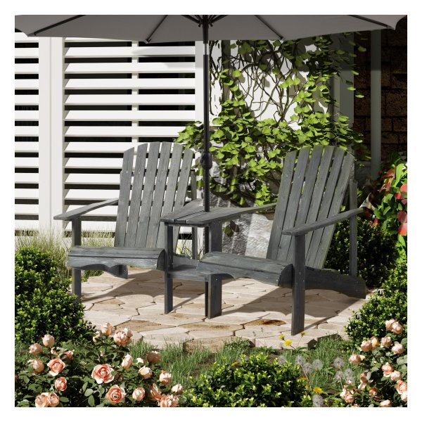 Tuinmeubilair - Comfortabele Zithoek - Set van 2 Stoelen - Grijs