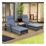 Tuinmeubel – Tuinstoel Ligstoel - Polyrotan – Grijs