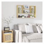 Wandplank - RusticHome - 5 compartimenten - Boekenopslag - Naturel