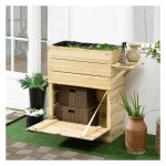 Plantenbak - Tafel - Opbergkast - Bruin