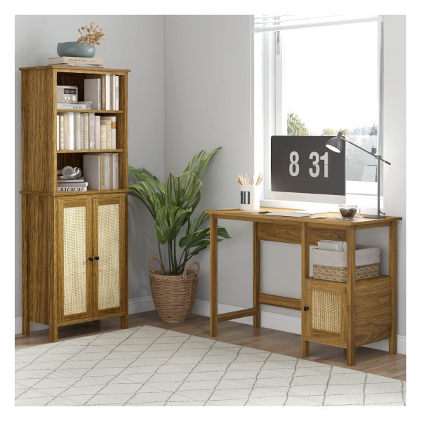 Walnoothoutbureau - Luxe Bureau - Met Kast - Walnoothout