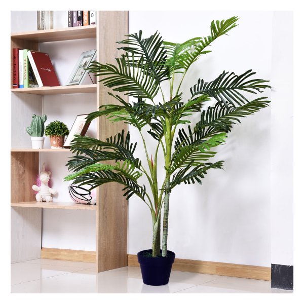 Kunstpalm grote 150 cm kunstplant met plant pot kunstbaum 19 palmenwedel deco kunst palm plastic