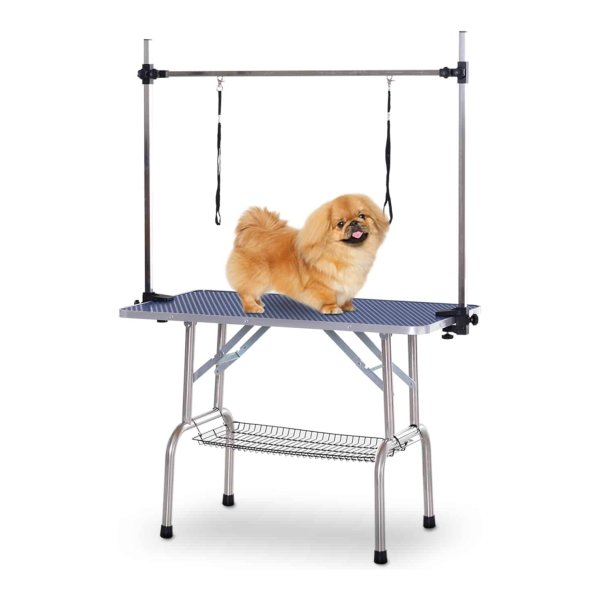Zorgtafel – Verstelbare Trimtafel - Opvouwbaar, roestvrijstalen blauw