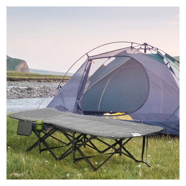 Vouwbed - OutdoorGear - Draagtas - Becherhouder - Zwart