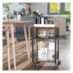 Keukentrolley - Finether - Opbergmanden - 360° stuurinrichting - Rustiek-Bruin