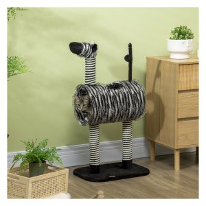 Kattentunnel - HappyCat - Zebraprint - Jute - Zwart-wit