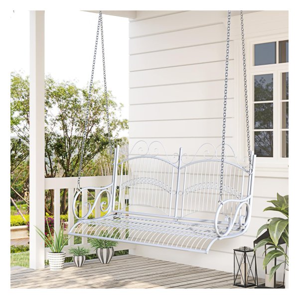 Schommelbank - Hansbank - Metalen frame - Wit