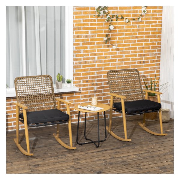 Tuinmeubelset – ComfortLoungers - Schommelstoelen – Bijzettafel - Grijs