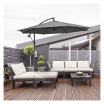 Parasol - LuxeGardens - Handmatige Bediening - Stalen Staven - Grijs