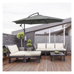 Parasol - LuxeGardens - Handmatige Bediening - Stalen Staven - Grijs