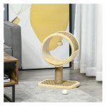 Kattenspeelboom - PawHut - Klimstam en speelgoed - Khaki/Lichtbruin