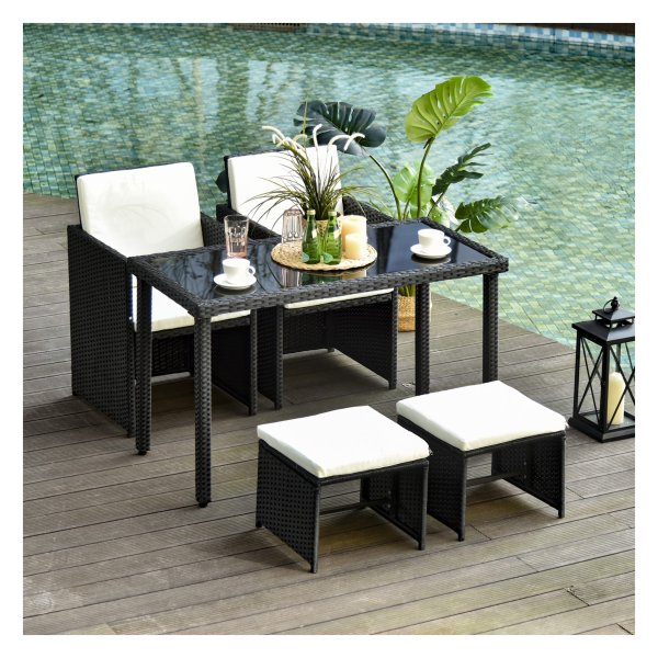 Polyrattan - Luxe Life - Volledige set - 11-dlg - zwart