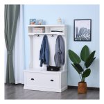 Kapstokrek - Scandinavisch Design - Bankje - Kledinghaak - Wit