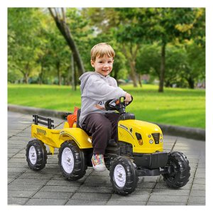 Tractor - Kids Globe - metalen speelgoedvoertuig - geel