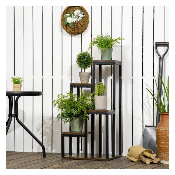 Plantenrek - GreenLife - Veelzijdige opbergplank - Stijlvol - Bruin
