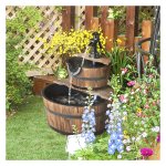 Watervalfontein - Speels watereffect - Vurenhouten pomp - Bruin