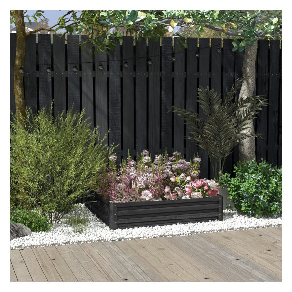Bloembak - Stalen Plantenbak - Voor Bovenop Bed - Grijs