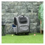 Draagtas – Huisdierplezier - Op wielen - 2-in-1 - Grijs