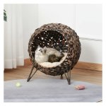 Kattenmeubel – Rattan - Kussens – Verhoogde voeten - Bruin