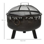 Vuurkorfvuurschaal - Tuin BBQ - 2-in-1 functionaliteit - Vonkbescherming - Zwart