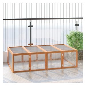 Konijnenhok - Stevig - Buiten - Natuurlijk dennenhout - Bruin