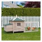 Kippenhok – PoultryPalace - Ruime ren – Stabiele constructie - Bruin