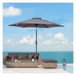 Tuinscherm - Marktscherm - Aluminium - Polyester - grijs